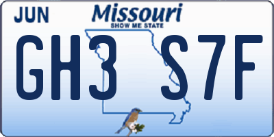 MO license plate GH3S7F