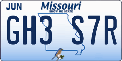MO license plate GH3S7R