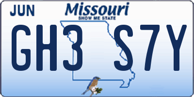 MO license plate GH3S7Y