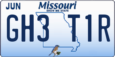 MO license plate GH3T1R