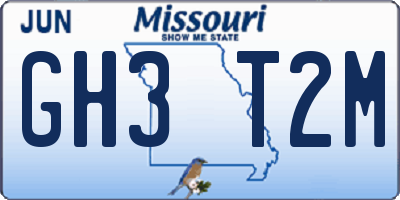 MO license plate GH3T2M