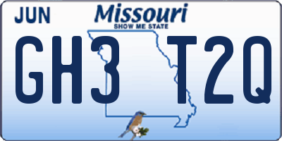 MO license plate GH3T2Q