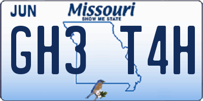 MO license plate GH3T4H