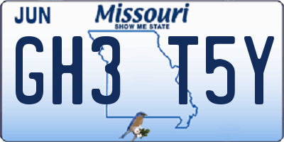MO license plate GH3T5Y