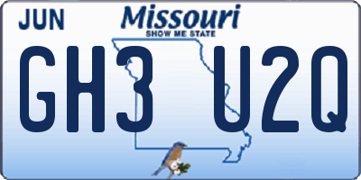 MO license plate GH3U2Q