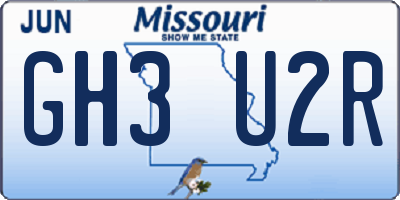 MO license plate GH3U2R