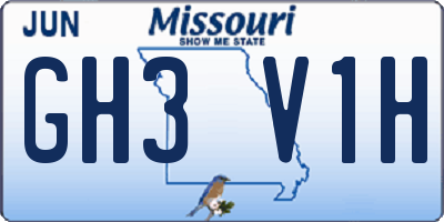 MO license plate GH3V1H