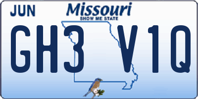 MO license plate GH3V1Q