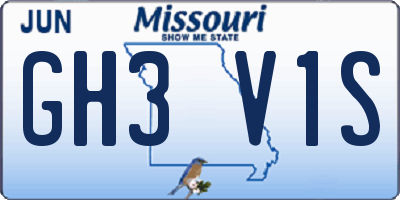 MO license plate GH3V1S