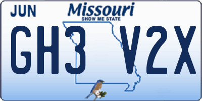 MO license plate GH3V2X
