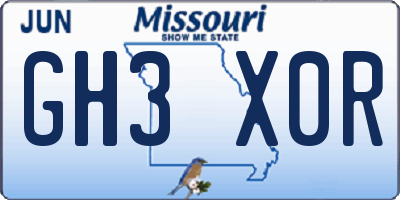 MO license plate GH3X0R