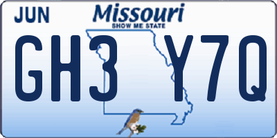 MO license plate GH3Y7Q