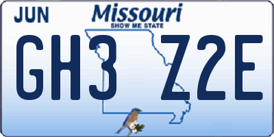 MO license plate GH3Z2E