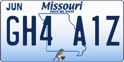 MO license plate GH4A1Z