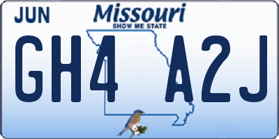 MO license plate GH4A2J