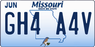MO license plate GH4A4V