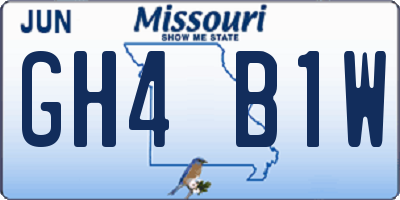 MO license plate GH4B1W