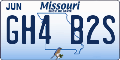 MO license plate GH4B2S