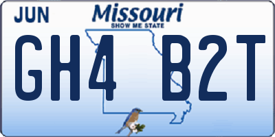MO license plate GH4B2T