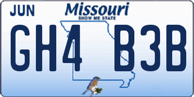 MO license plate GH4B3B