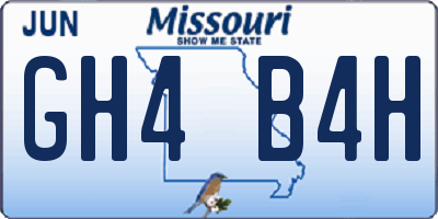MO license plate GH4B4H
