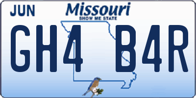 MO license plate GH4B4R