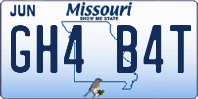 MO license plate GH4B4T