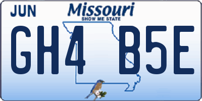 MO license plate GH4B5E