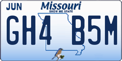 MO license plate GH4B5M