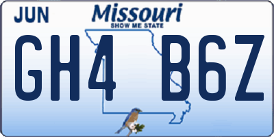 MO license plate GH4B6Z