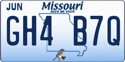 MO license plate GH4B7Q