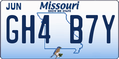 MO license plate GH4B7Y