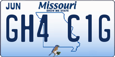 MO license plate GH4C1G