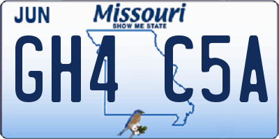 MO license plate GH4C5A