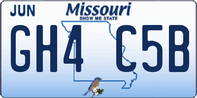 MO license plate GH4C5B