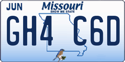 MO license plate GH4C6D