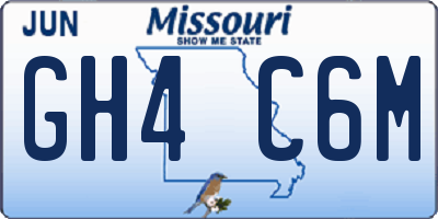 MO license plate GH4C6M