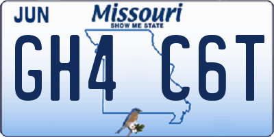 MO license plate GH4C6T