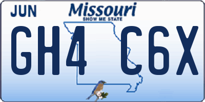 MO license plate GH4C6X