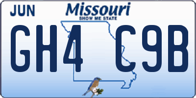 MO license plate GH4C9B