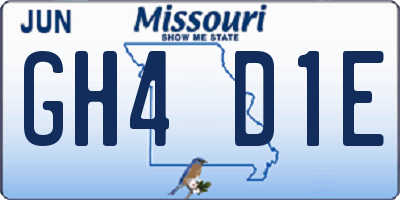 MO license plate GH4D1E