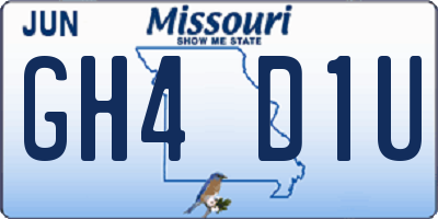 MO license plate GH4D1U