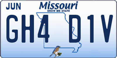 MO license plate GH4D1V
