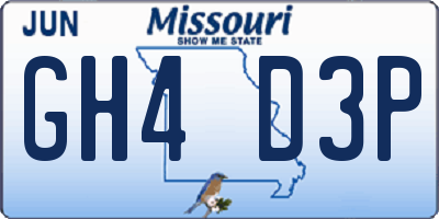 MO license plate GH4D3P