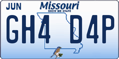 MO license plate GH4D4P