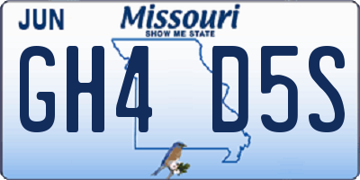 MO license plate GH4D5S