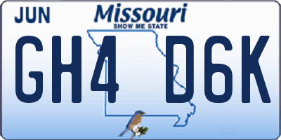 MO license plate GH4D6K