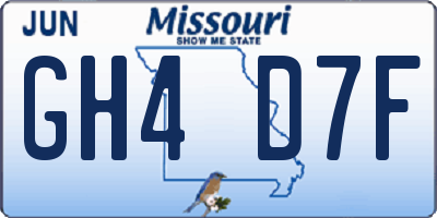 MO license plate GH4D7F