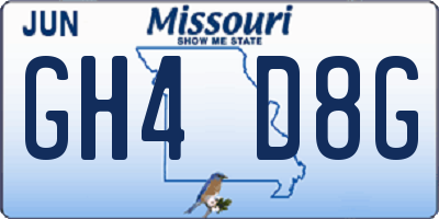 MO license plate GH4D8G
