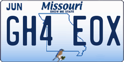MO license plate GH4E0X
